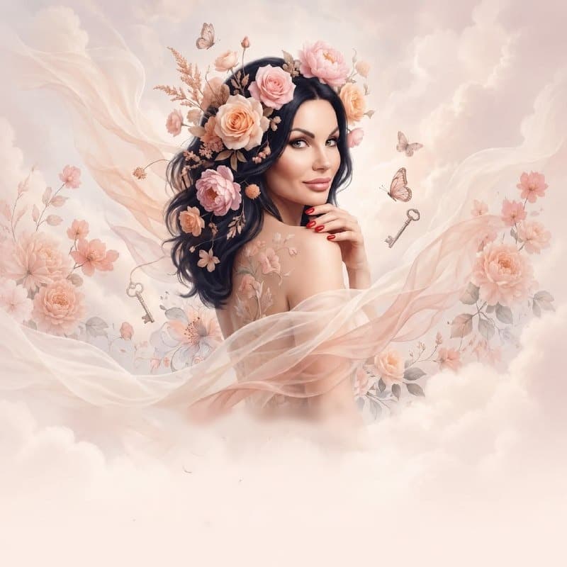 Основательница студии GaBi Flowers в цветочной композиции